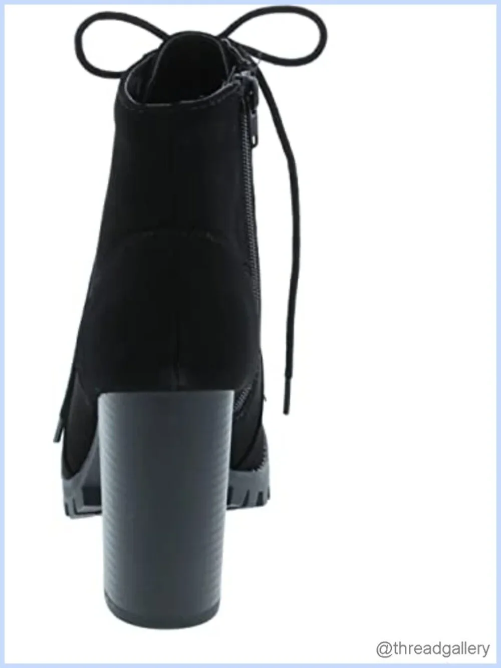 Fashion Lace Up Military Inspired Ankle Boot with Stacked Heel